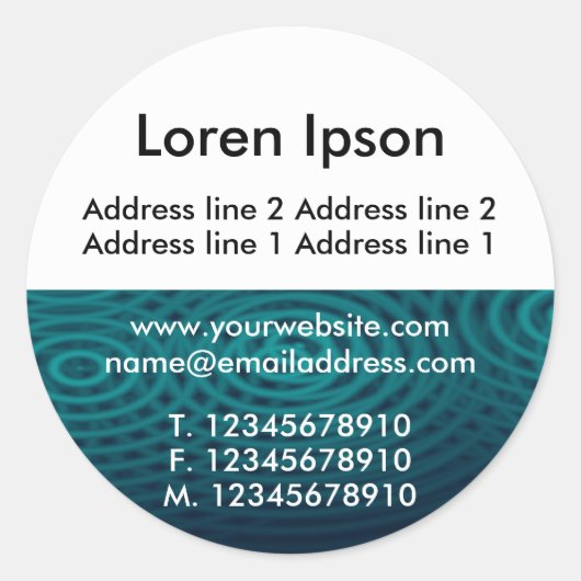 ハーフテクスチャと白12ビジネス/プロファイル ラウンドシール (正面)