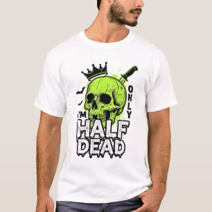 ハーフデッドスカルハロウィン ビンテージ 彫刻Tシャツ Tシャツ