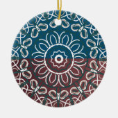 ハーフトントレンディーブルーメイヴレーテッドデザインラッピング セラミックオーナメント (正面)