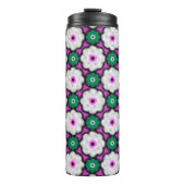 ハーフトーカラフルンの花 – ピンクと緑 タンブラー (正面)