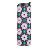 ハーフトーカラフルンの花 – ピンクと緑 タンブラー (回転左)