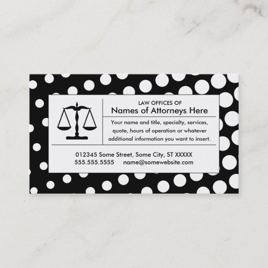 ハーフトーンのジャスティススケール 名刺 (正面)