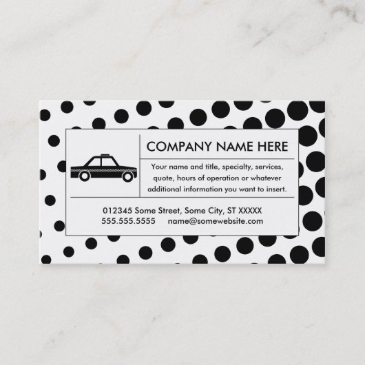 ハーフトーンのタクシー 名刺 (正面)