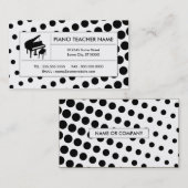 ハーフトーンのピアノ 名刺 (正面/裏面)