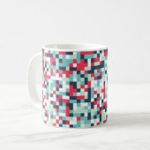 ハーフトーンの背景の色抽象芸術数々のカラーTex コーヒーマグカップ (正面左)