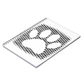 ハーフトーンの背景を持つ犬の手の印刷 ノートブック (左側)