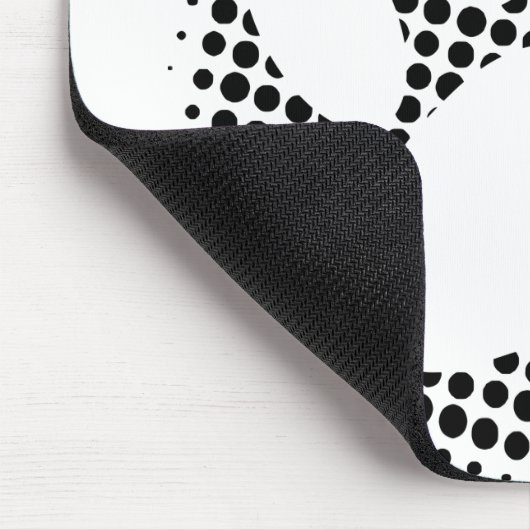 ハーフトーンの背景を持つ犬の手の印刷 マウスパッド (コーナー)