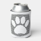 ハーフトーンの背景を持つ犬の手の印刷 缶クーラー (缶正面)