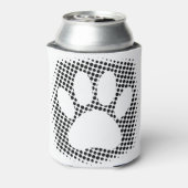 ハーフトーンの背景を持つ犬の手の印刷 缶クーラー (缶裏面)