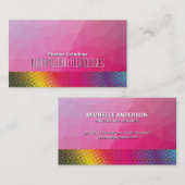 ハーフトーンの色 | マゼンタ幾何学模様 名刺 (正面/裏面)