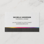 ハーフトーンの色 |白黒テクスチャ 名刺 (裏面)