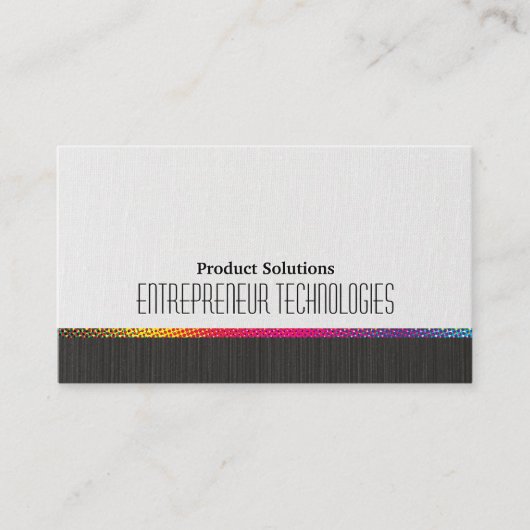 ハーフトーンの色 |白黒テクスチャ 名刺 (正面)