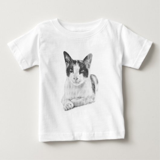 ハーフトーンキャット ベビーTシャツ (正面)