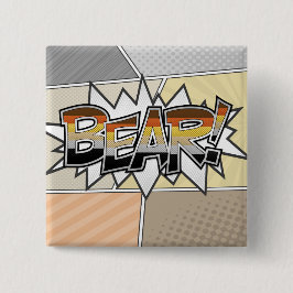 ハーフトーンゲイベアプライドタイポグラフィとフラグ 缶バッジ