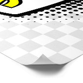 ハーフトーンシャドウと漫画付き文字吹き出し ポスター (角)