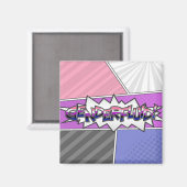 ハーフトーンジェンダー流体プライドタイポグラフィとフラグ マグネット (正面/裏面)