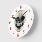 ハーフトーンスカル:壁時計 ラウンド壁時計 (傾斜)