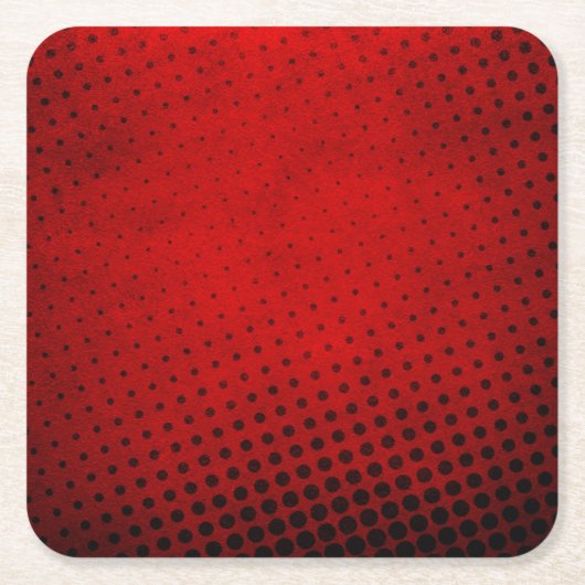 ハーフトーンパターン背景 スクエアペーパーコースター (正面)