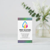 ハーフトーンパターン | CMYKインクロゴの印刷 名刺 (スタンド正面)