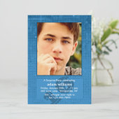 ハーフトーンブルーフォト招待状 招待状 (スタンド正面)