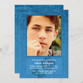 ハーフトーンブルーフォト招待状 招待状 (正面/裏面)