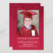 ハーフトーンレッドフォト招待状 招待状 (正面/裏面)