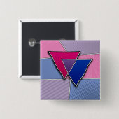 ハーフトーン二重性プライド三角形（フラグ付き） 缶バッジ (正面&裏面)