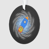 ハーフトーン付きマンガロケット銀河系 オーナメント (正面)