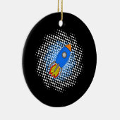 ハーフトーン付きマンガロケット銀河系 セラミックオーナメント (右)