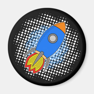 ハーフトーン付きマンガロケット銀河系 マグネット