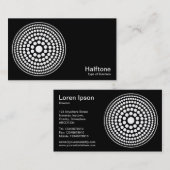 ハーフトーン円01 – 黒の上に白 名刺 (正面/裏面)