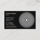 ハーフトーン円01 – 黒の上に白 名刺 (裏面)