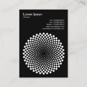 ハーフトーン円02 – 黒の上に白 名刺 (裏面)