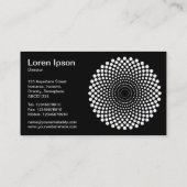 ハーフトーン円02 – 黒の上に白 名刺 (裏面)