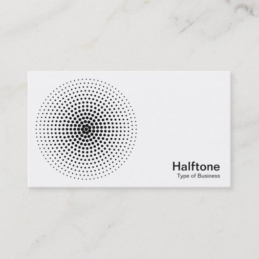ハーフトーン円03 – 白黒 名刺 (正面)