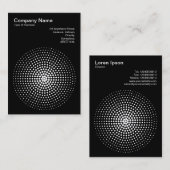 ハーフトーン円03 – 黒の上に白 名刺 (正面/裏面)