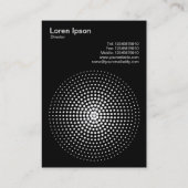 ハーフトーン円03 – 黒の上に白 名刺 (裏面)