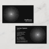 ハーフトーン円03 – 黒の上に白 名刺 (正面/裏面)