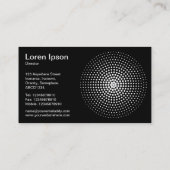ハーフトーン円03 – 黒の上に白 名刺 (裏面)