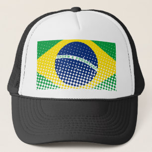 ハーフトーン効果があるブラジル国旗 キャップ