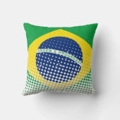 ハーフトーン効果があるブラジル国旗 クッション (裏面)