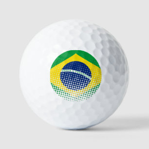 ハーフトーン効果があるブラジル国旗 ゴルフボール