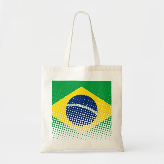 ハーフトーン効果があるブラジル国旗 トートバッグ (正面)