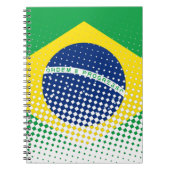 ハーフトーン効果があるブラジル国旗 ノートブック (正面)