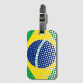 ハーフトーン効果があるブラジル国旗 ラゲッジタグ (正面縦)