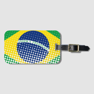 ハーフトーン効果があるブラジル国旗 ラゲッジタグ