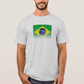 ハーフトーン効果があるブラジル国旗 Tシャツ (正面)