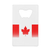 ハーフトーン効果のあるカナダ国旗 クレジットカード栓抜き (正面)