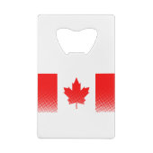 ハーフトーン効果のあるカナダ国旗 クレジットカード栓抜き (裏面)