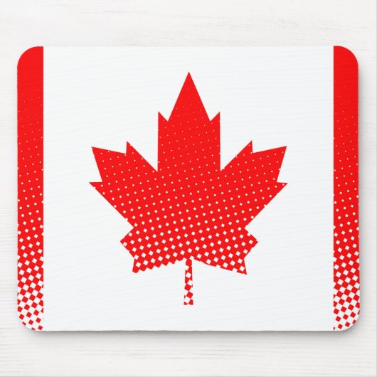 ハーフトーン効果のあるカナダ国旗 マウスパッド (正面)